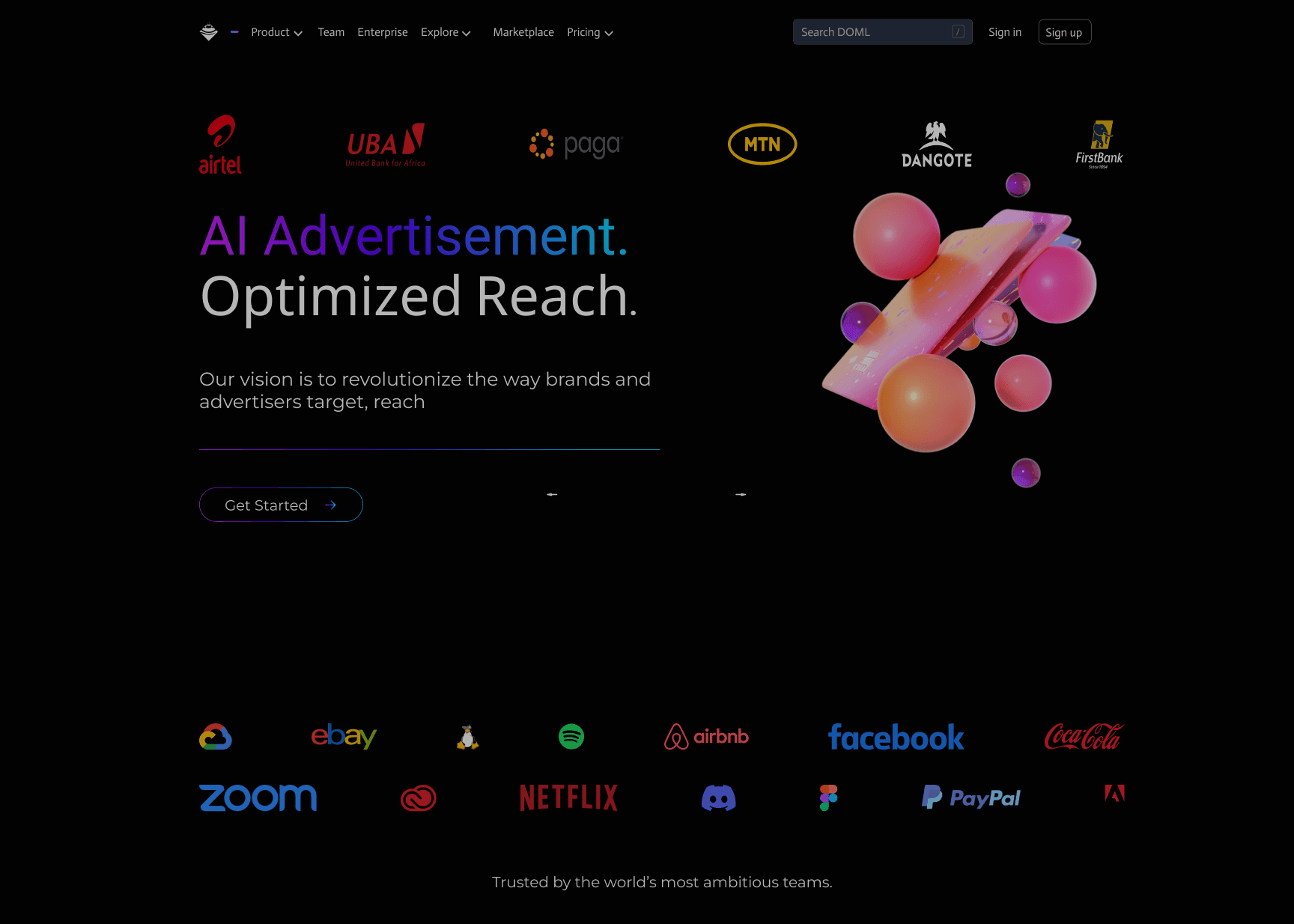 a website that sells marketing services, especially marketing services that are empowered by AI tools