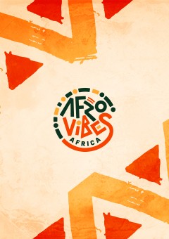 Afrovibes Africa visual identity merch application — logo, pattern and colour system, MetaCraft. 