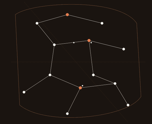 Abstract ground sensor network diagram showing interconnected nodes across a monitored field area, representing real-time soil moisture and nutrient data collection.