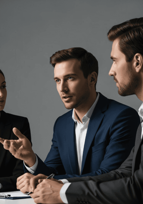 A smiling woman with her arms crossed, standing against a dark green background. She has long, dark hair.