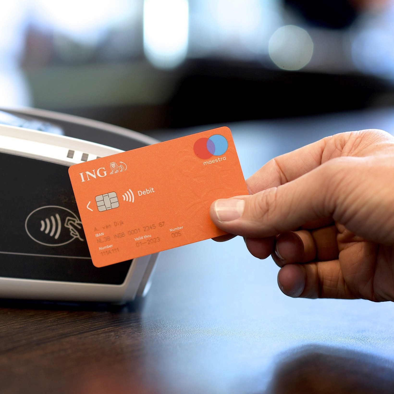 contactless payment with ING debt card