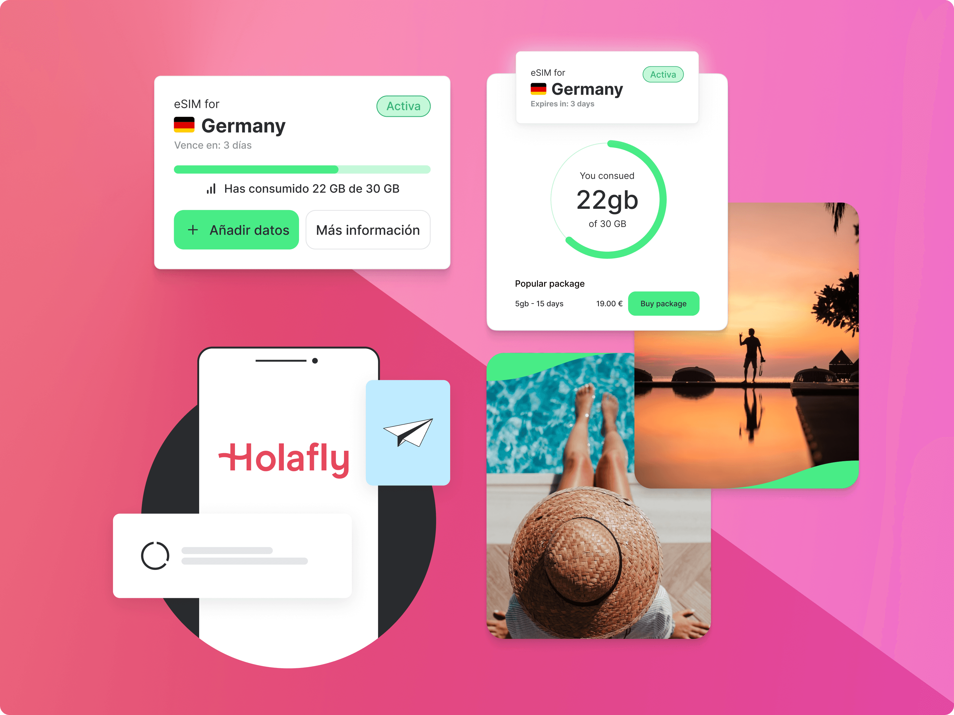 Holafly project UI collage