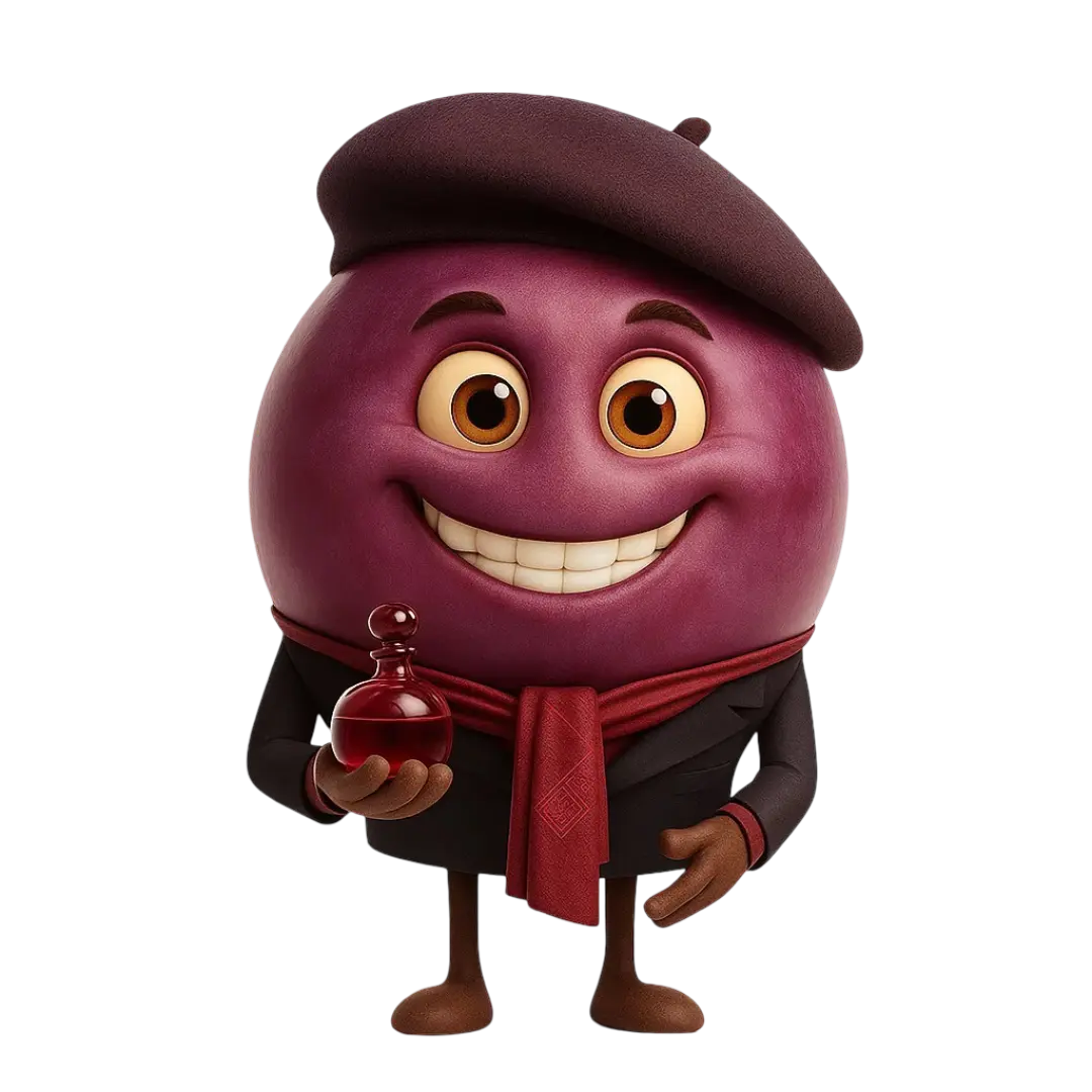 Pinot Noir grape berry illustration for wine education.