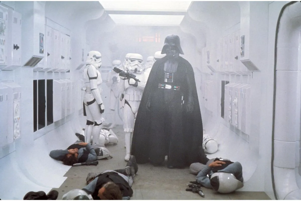 Darth Vader's first on-screen appeareance in 1977's 'A New Hope'