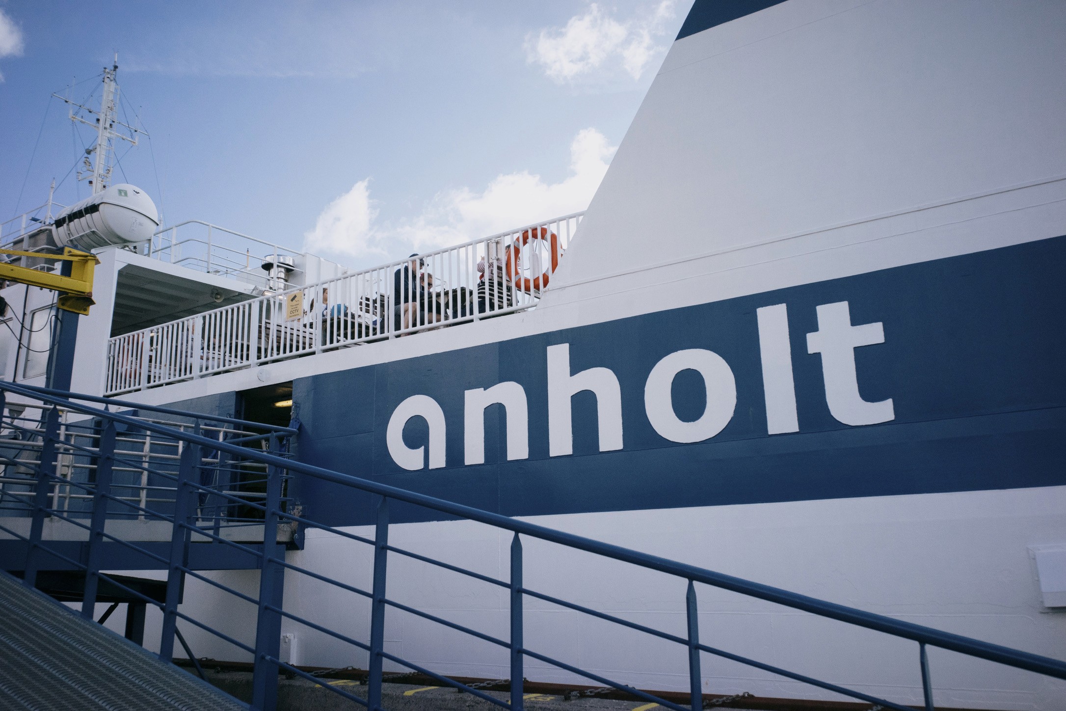 preparing to board the anholt ferry