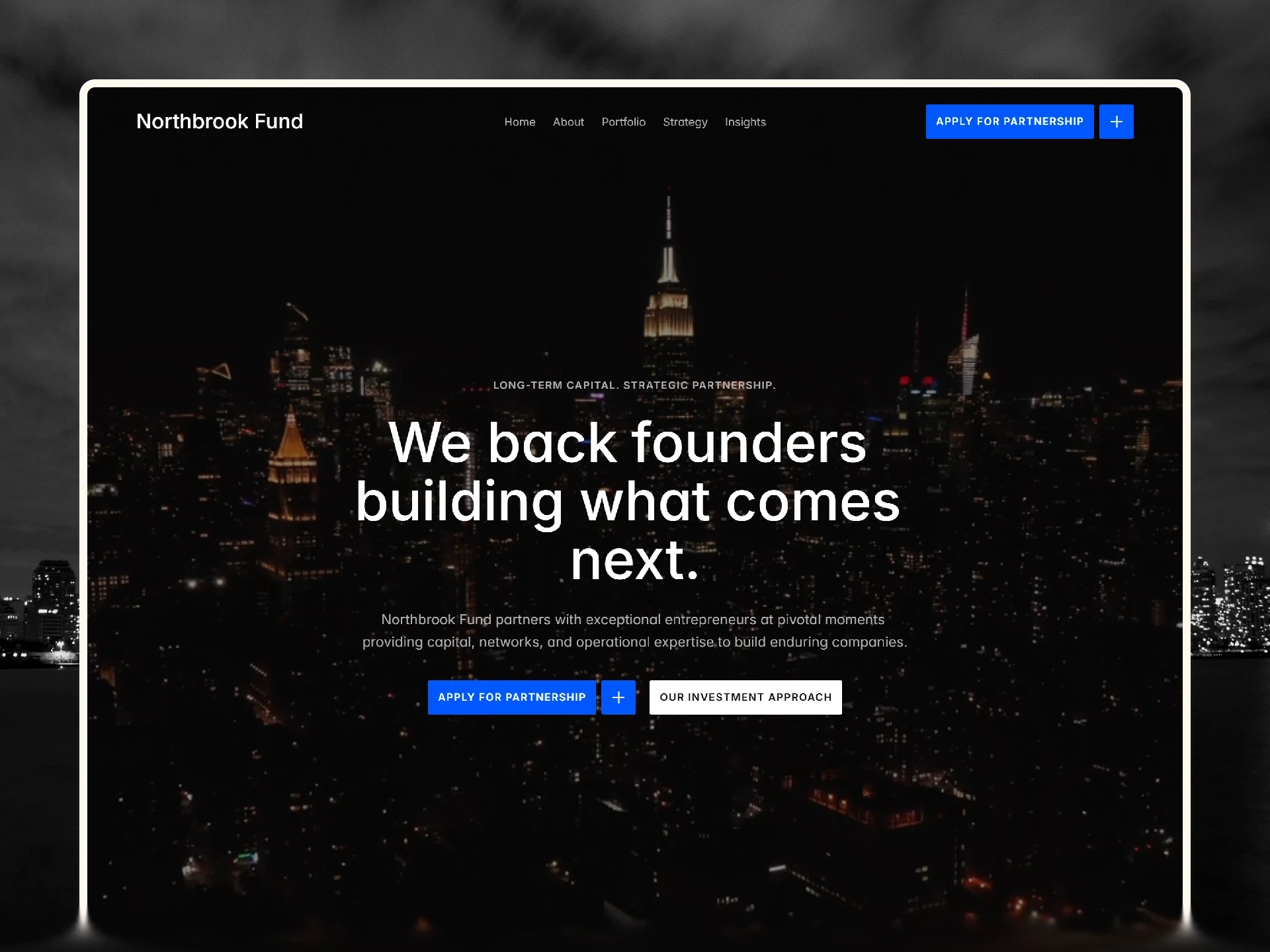 Northbrook | Institutional Framer Template for PE & VC Firms First impressions in private markets dictate deal flow. Northbrook is an elite, dark-editorial Framer template designed specifically for Private Equity firms, VC funds, family offices, and emerging managers who demand institutional credibility from day one. Stop losing Limited Partners (LPs) to a dated web presence. Northbrook provides the fastest route to an "LP-Ready" website. Drop in your investment thesis, update your portfolio, connect your domain, and launch a secure, professional site that commands trust and authority.