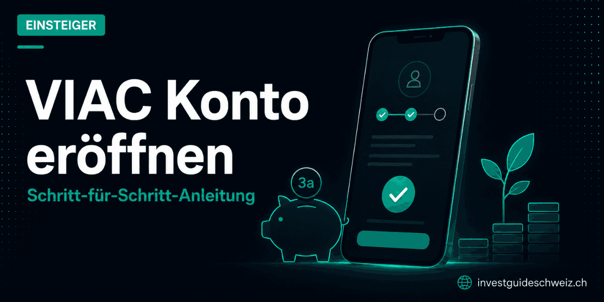 Illustration eines Smartphones mit App-Symbol und Spar-Icon in Navy und Türkis – Sinnbild für die VIAC Kontoeröffnung