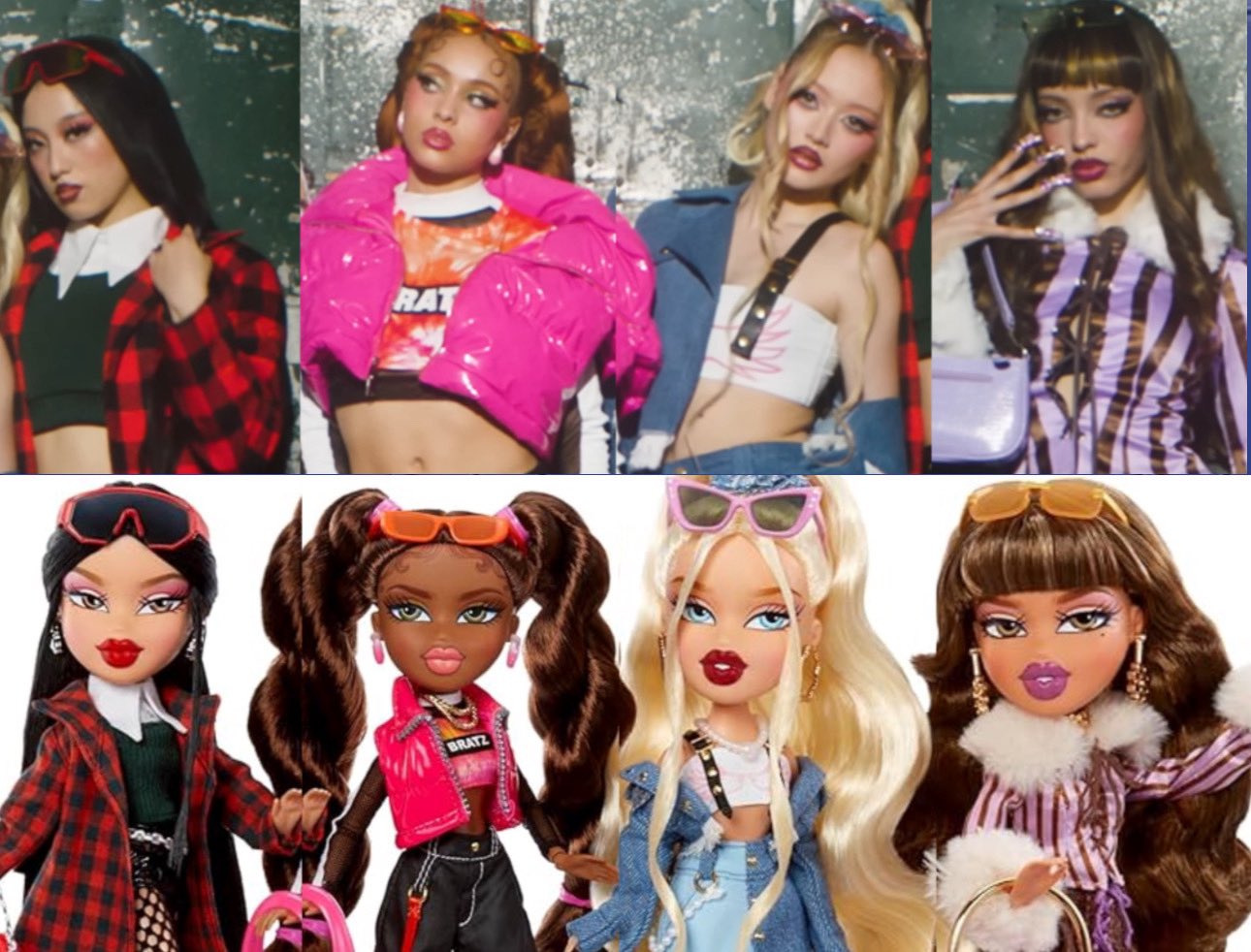 GIRLSET members styled like Bratz dolls based on fan theories