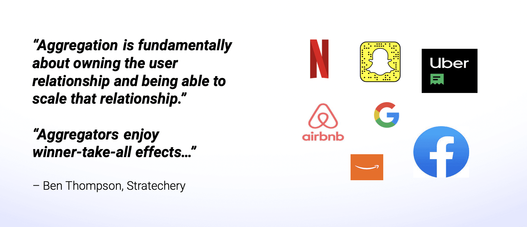 Aggregators as per Ben Thompson's theory
