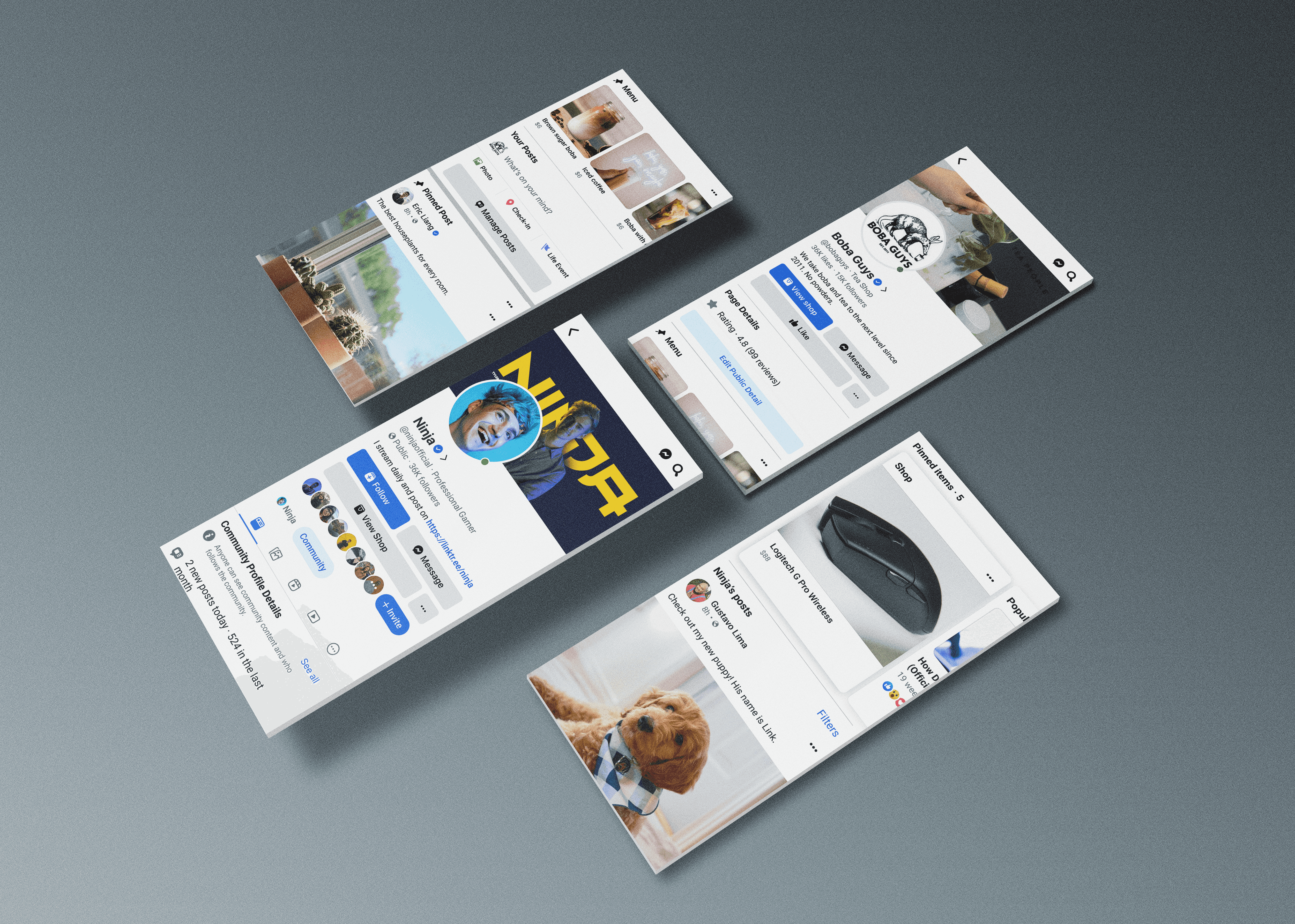 Facebook Profile Redesign -  Screen frames