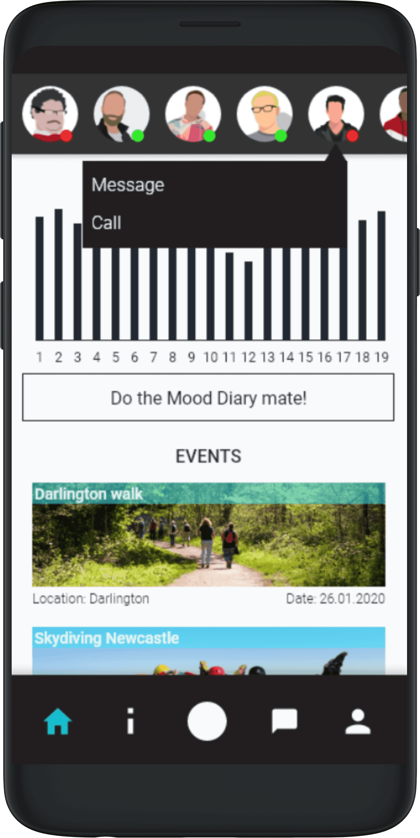 ManHealth companion app home page for members.