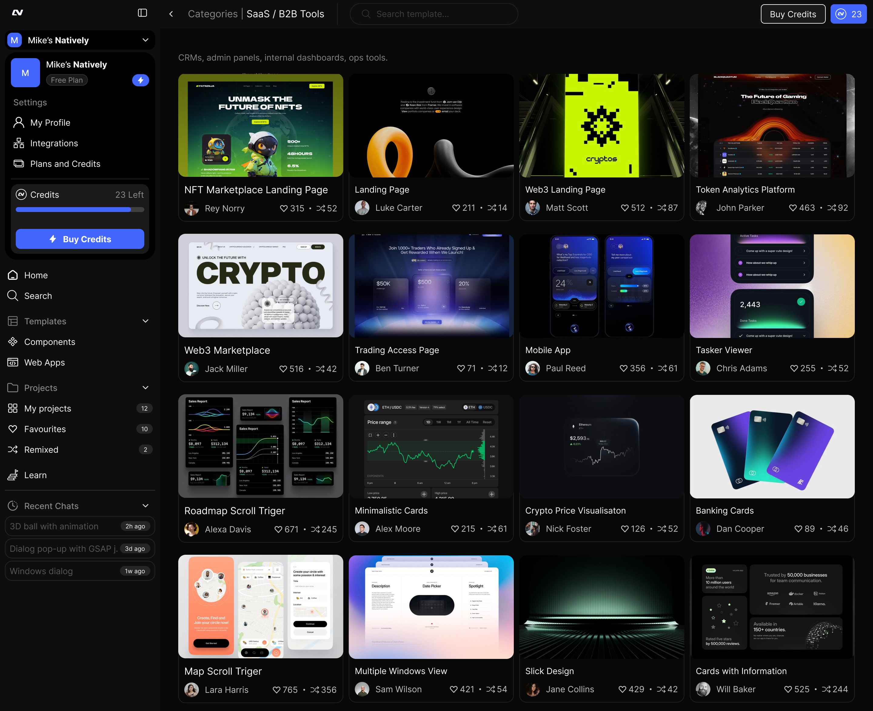 Clario dashboard showing balance, daily spending limit, savings plans, and real-time expense tracking in a modern interface.