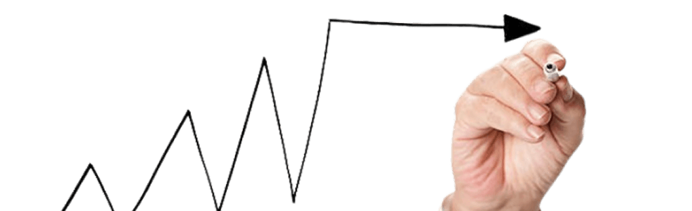 Hand drawing market arrow