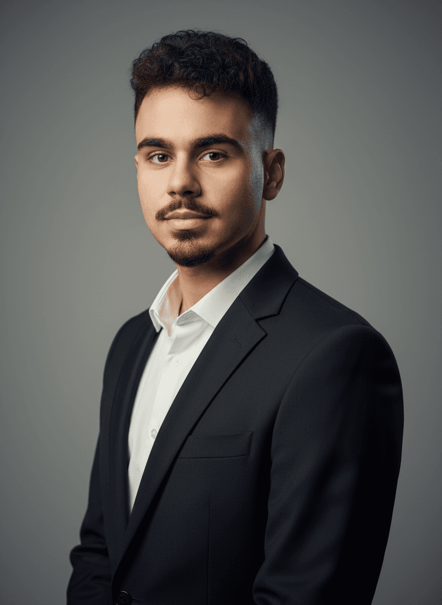 serious looking man in suit