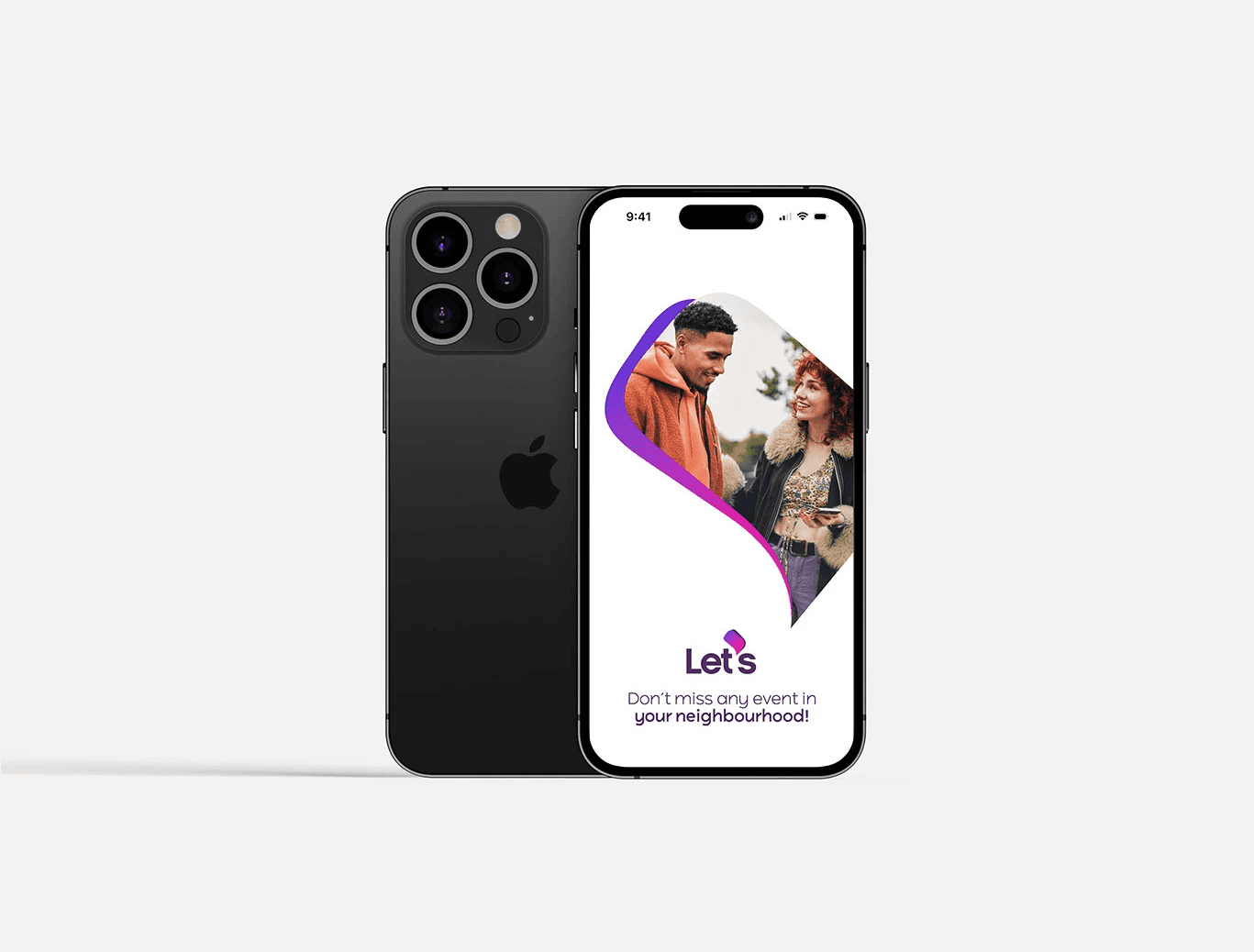 Iphone on blank background with app on screen.