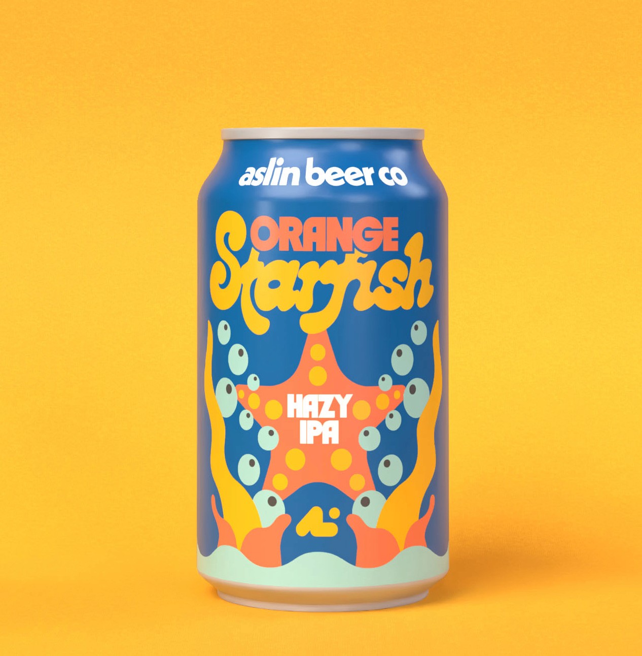 Aslin Orange Starfish Can on Orange Background