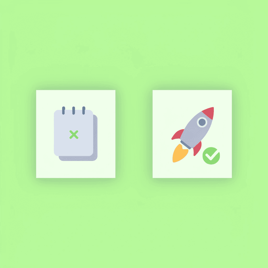 Comparison showing traditional practice on left versus AI-accelerated learning system on right