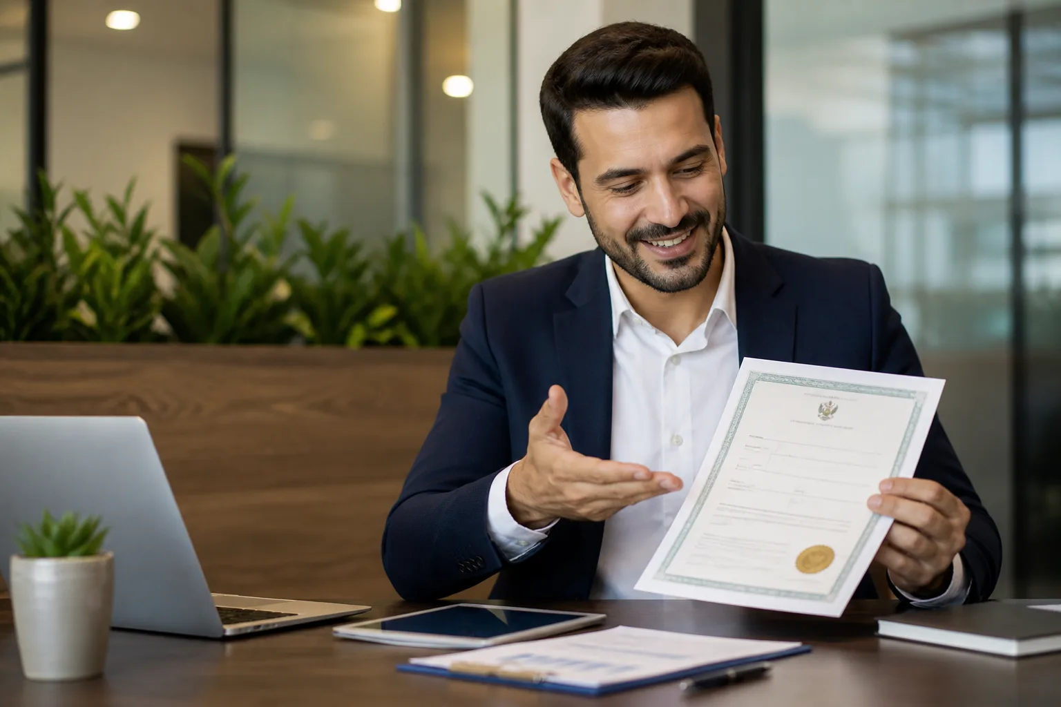Your Next Steps After Receiving a Dubai Trade License beside a Dubai trade license document