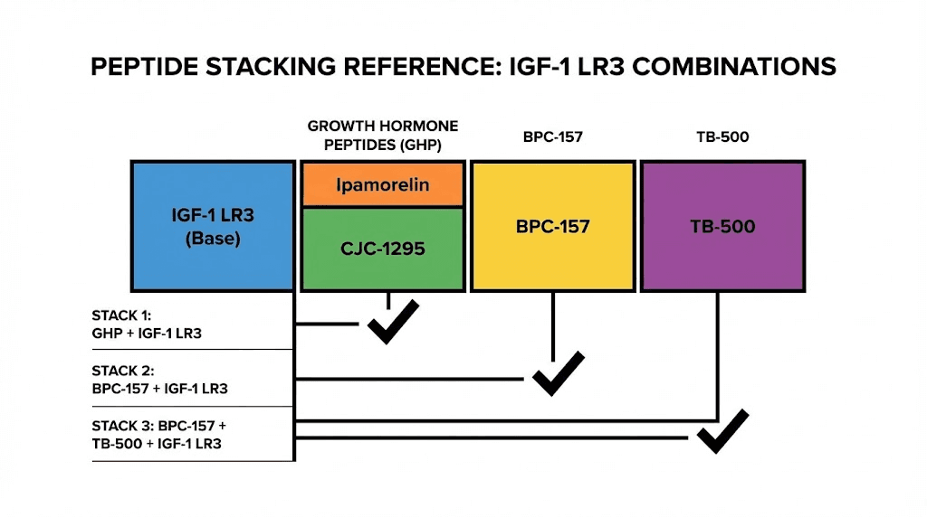 IGF-1 LR3 peptide stacking guide with recovery and growth hormone peptides