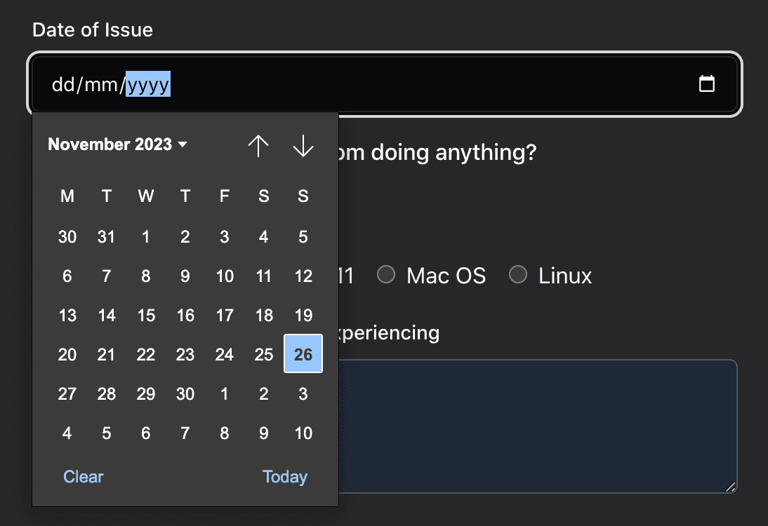 Date Picker generated using v0