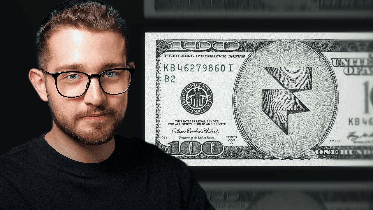 Video thumbnail with Framer logo on hundred dollar bill