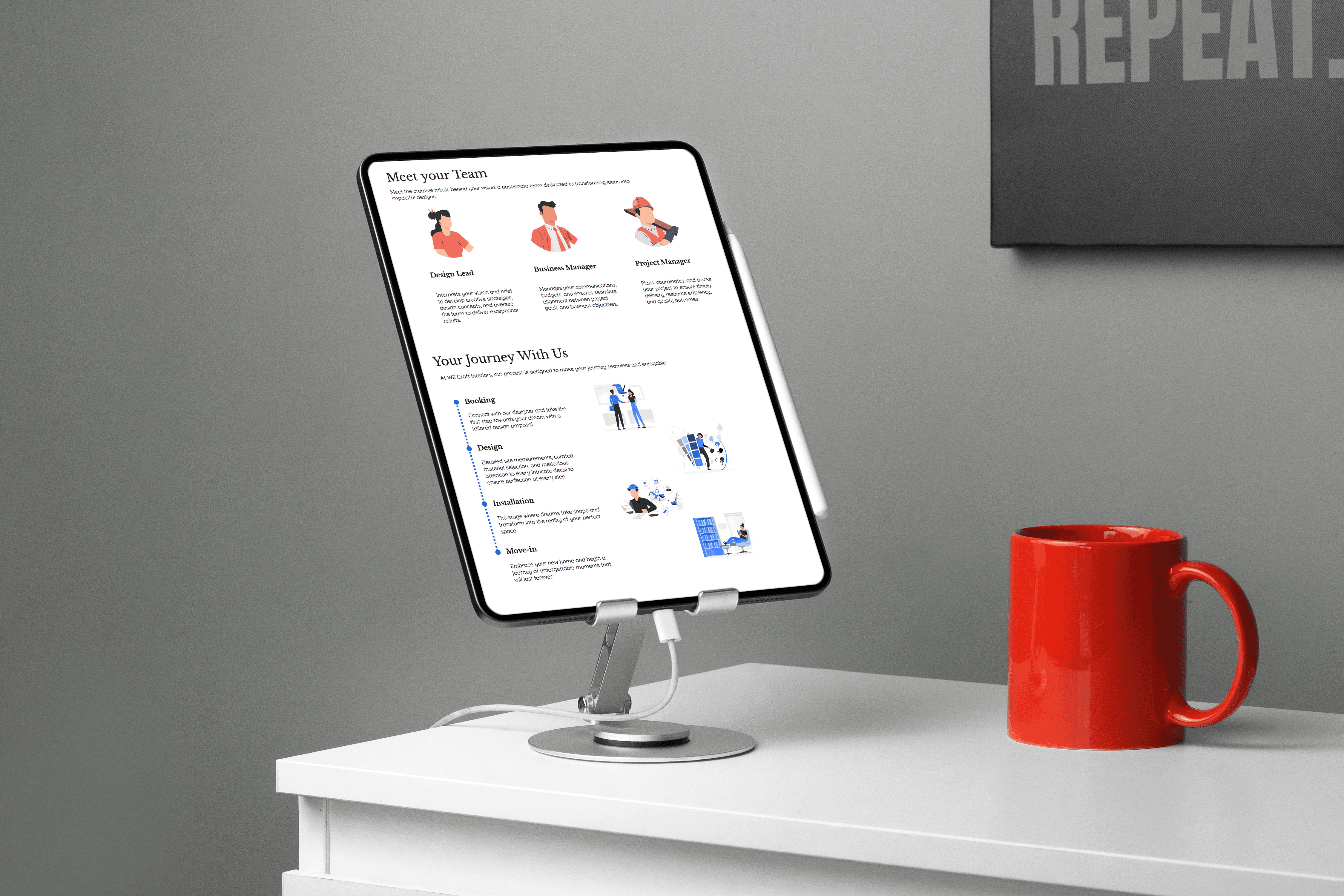 Adapted for mid-screen interactions without losing hierarchy or intent. Content reflows thoughtfully, ensuring continuity between browsing and decision-making.