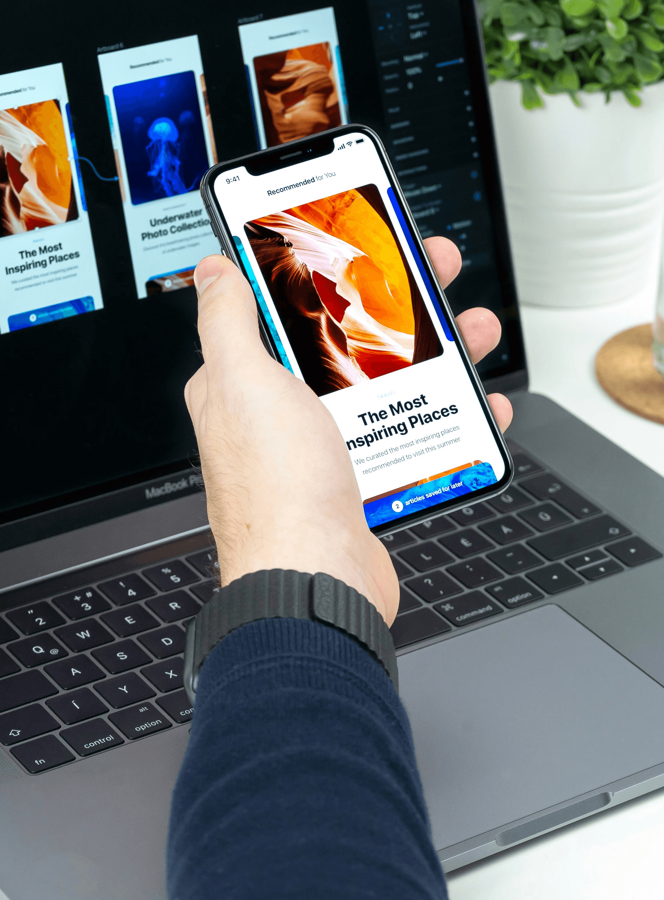 space gray iPhone X displaying the most inspiring places