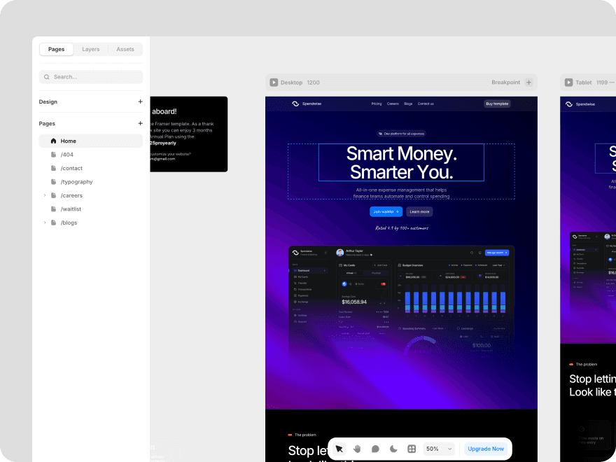 This is a image of framer template being customised