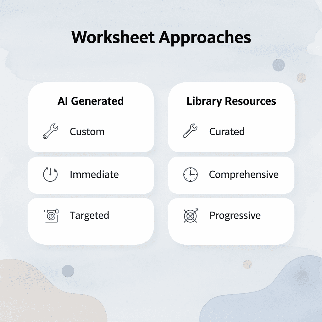Comparison chart showing AI vs. library resource approaches
