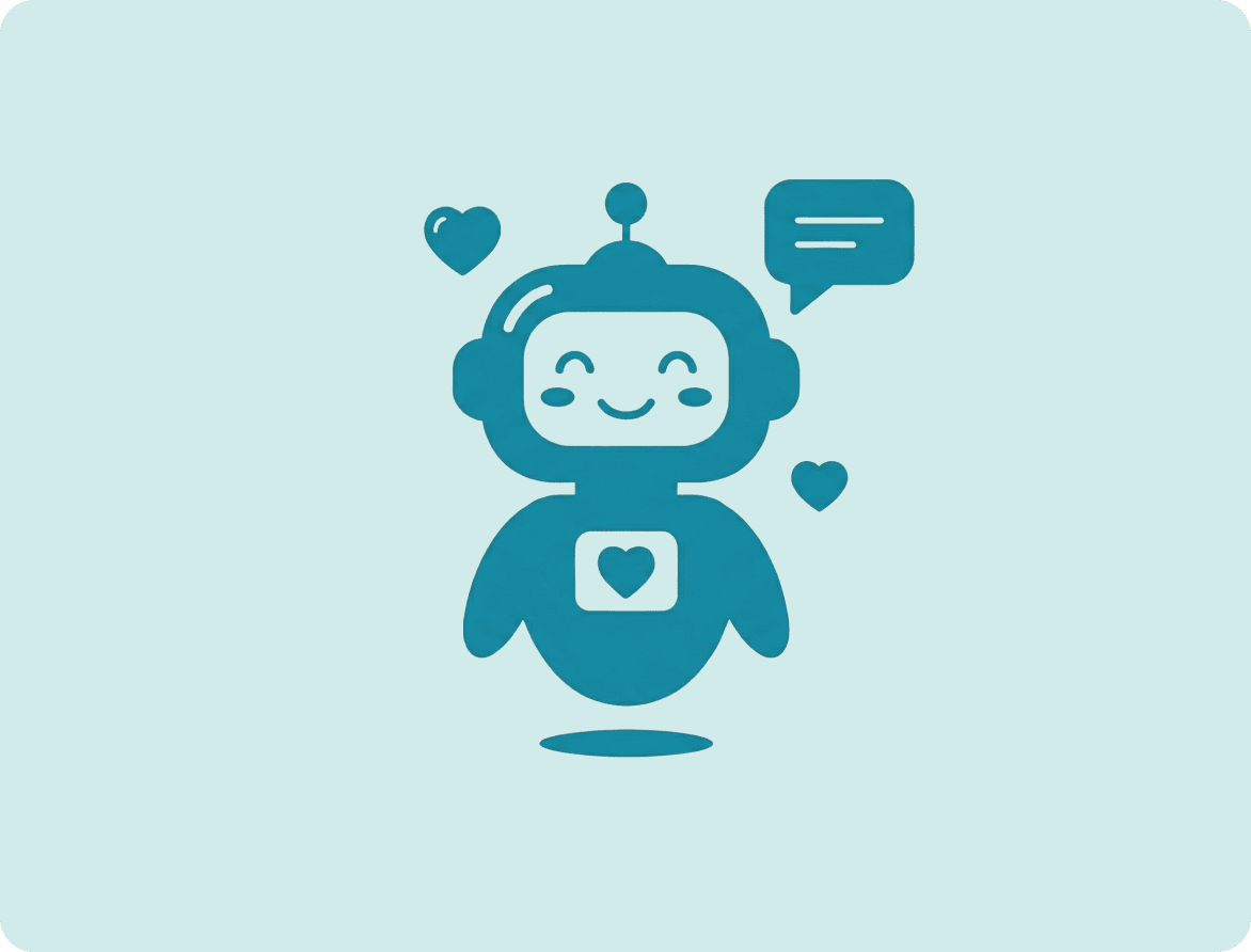 Akitu AI wedding assistant mascot with chat bubble