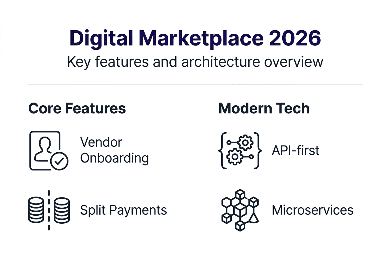 Infographic shows marketplace features and technology
