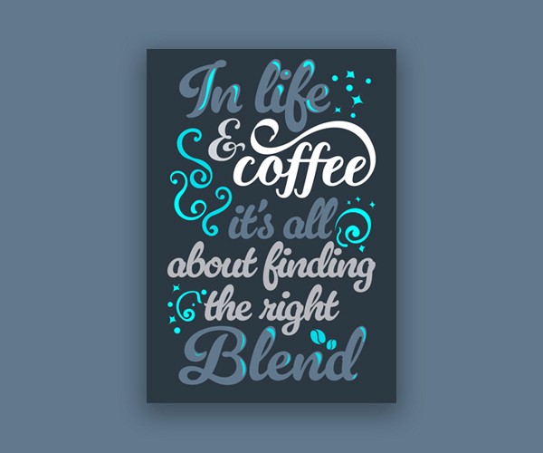 Coffee inspirational quote poster