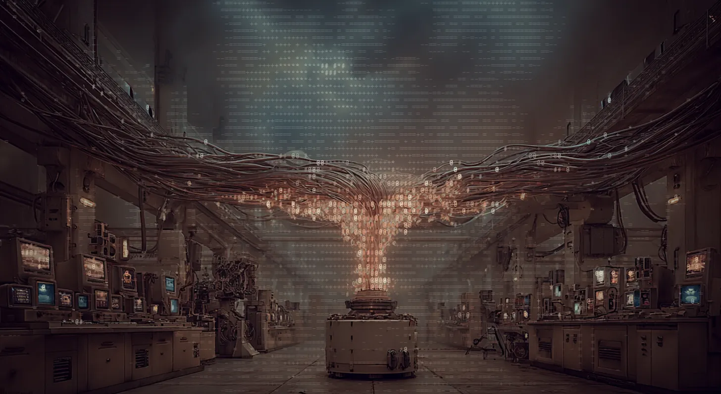 A futuristic concept art image of machines in a futuristic style.