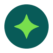 circulo verde com borda branca com logo verde claro IA