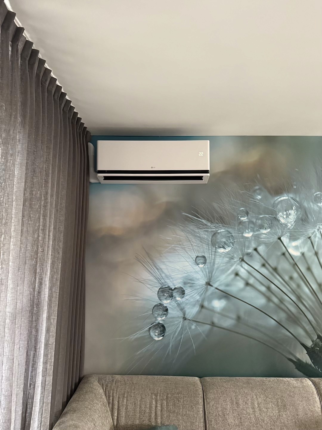 Airco installatie in woonkamer