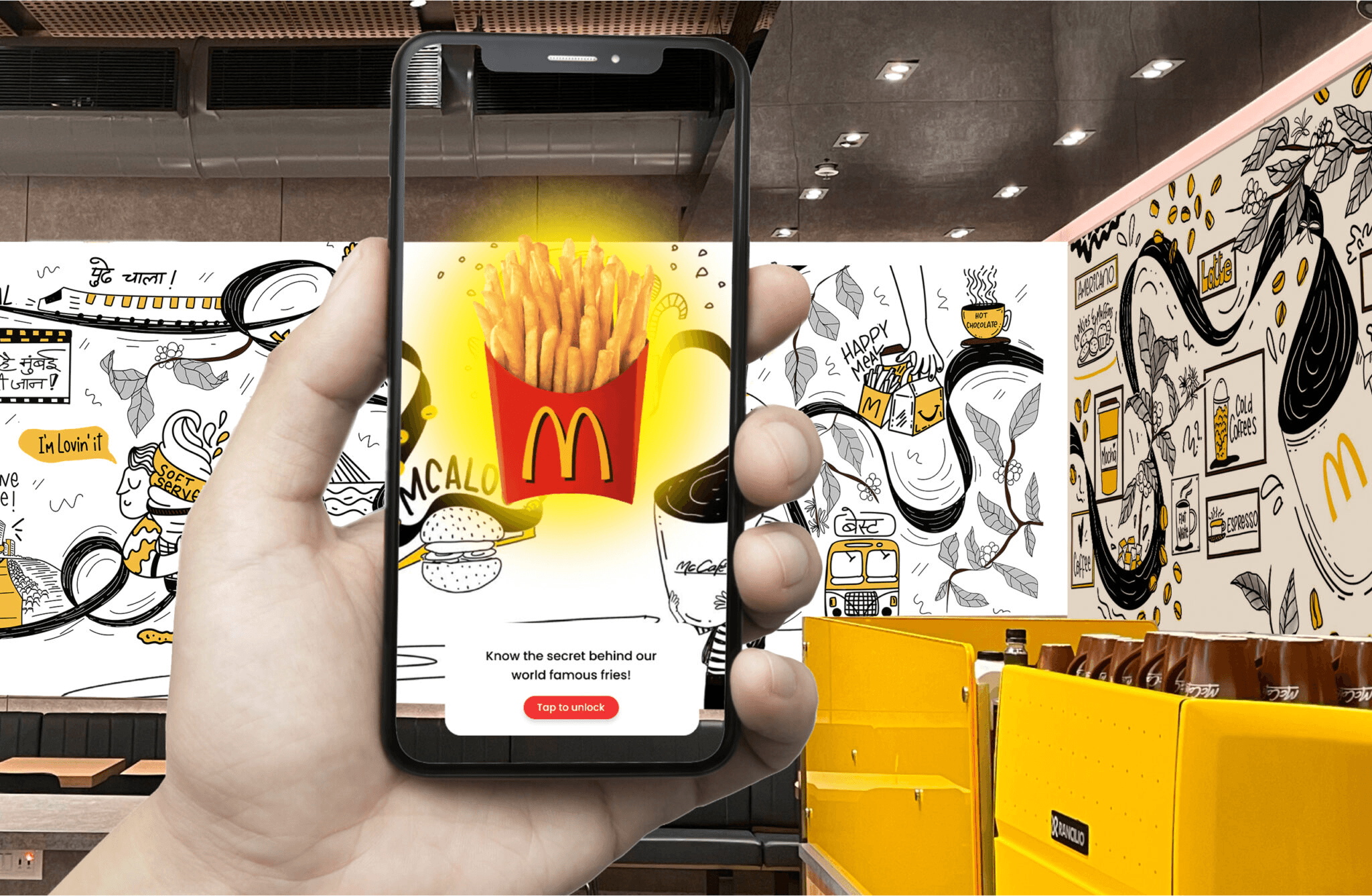 graphic wall for McCafé