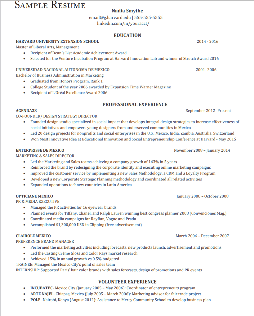 Sample Resume