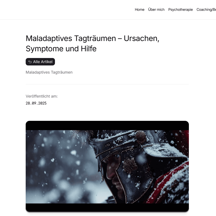 ein Screenshot des Satelliten zu "maladaptives Tagträumen" von dr. stemper