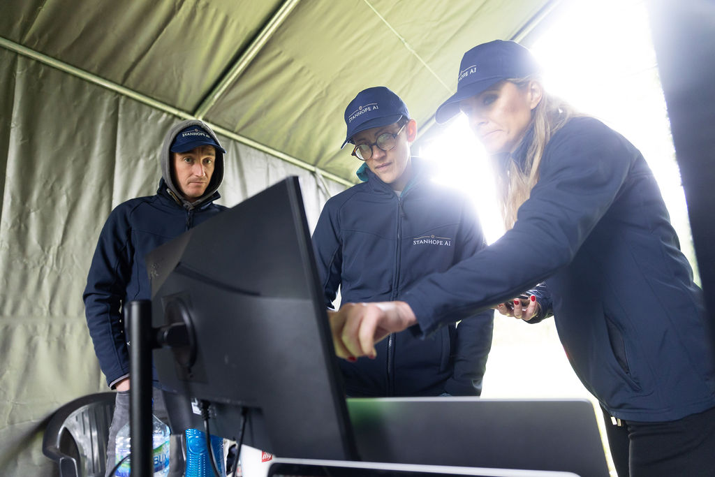 Aerial drone shot captured during demo event