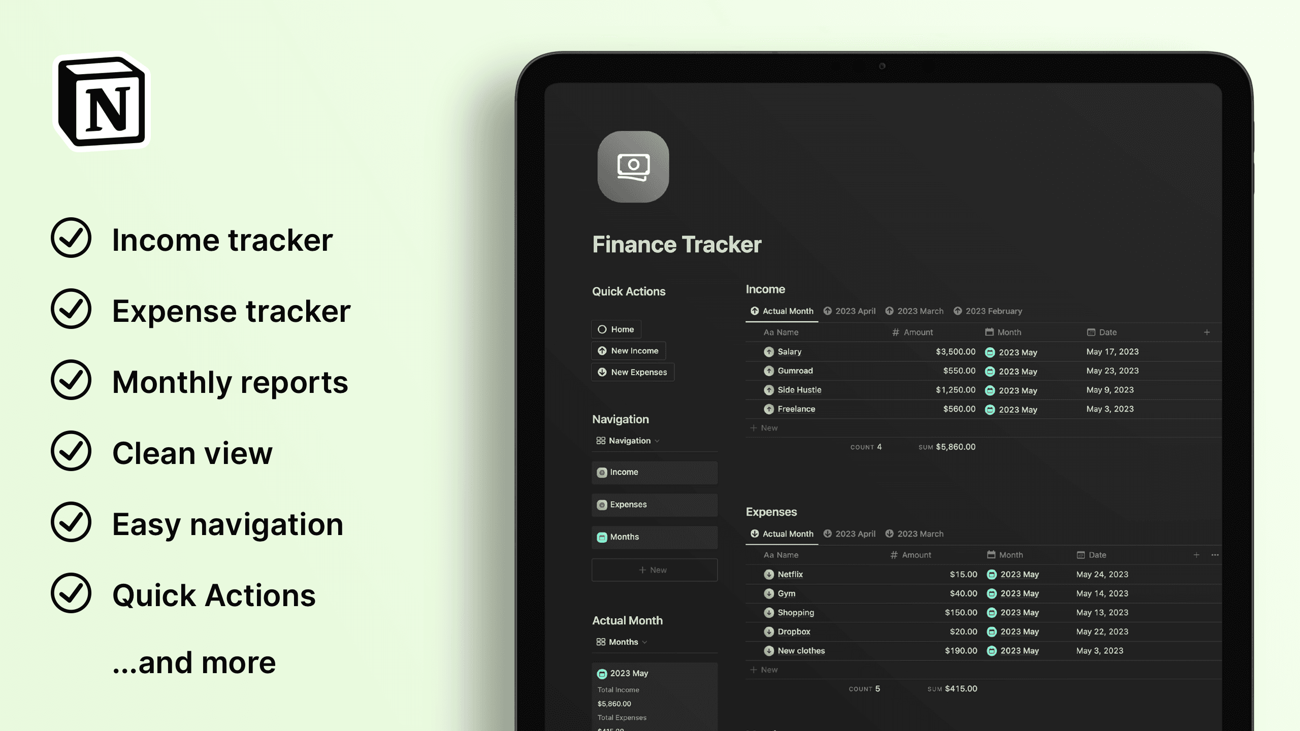 Notion Finance Tracker for Free