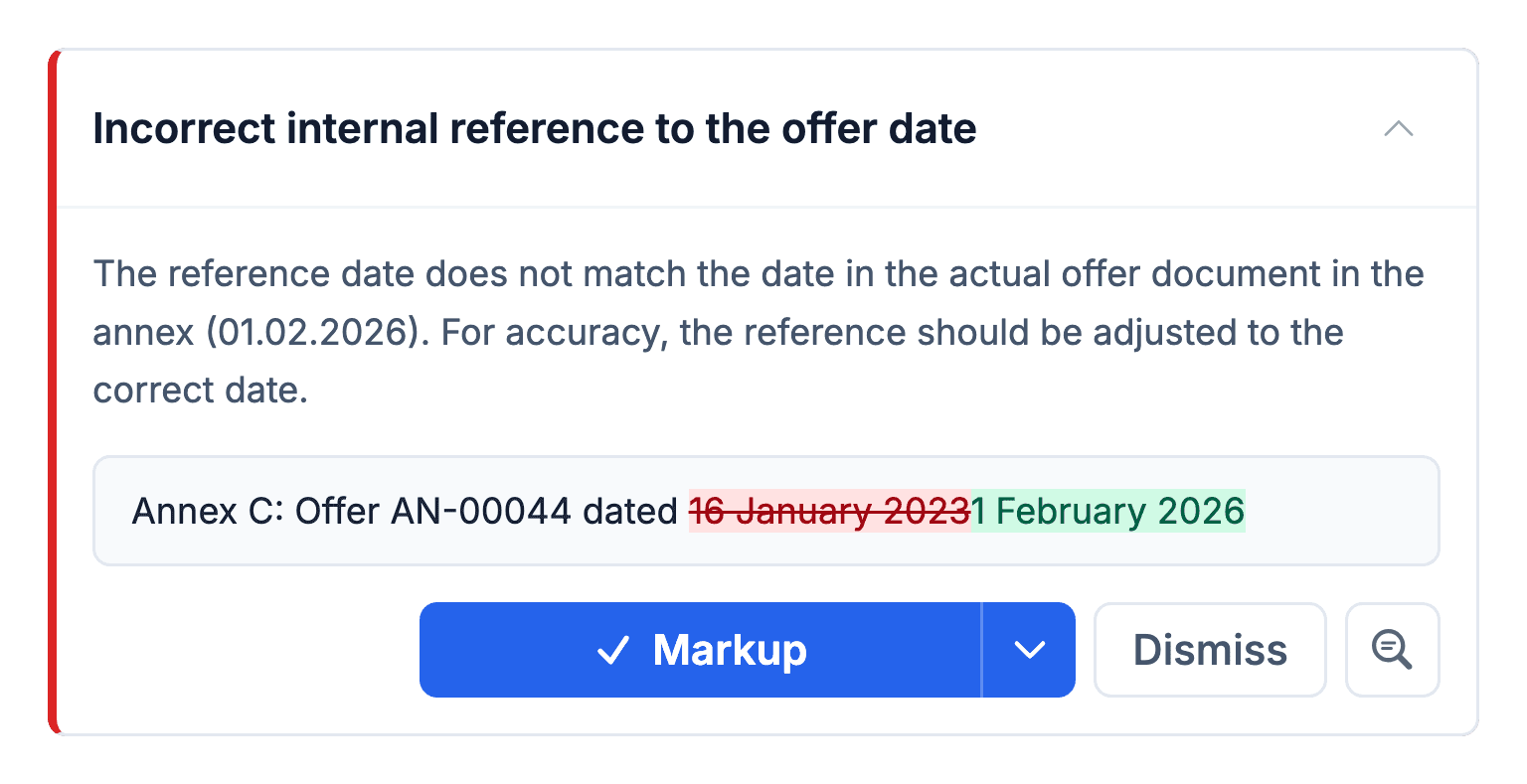 Proofread product interface