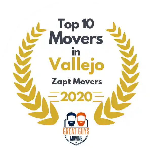 Zapt Movers Top 10 Movers in Vallejo award badge