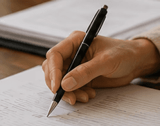 Divorce documents being prepared for filing