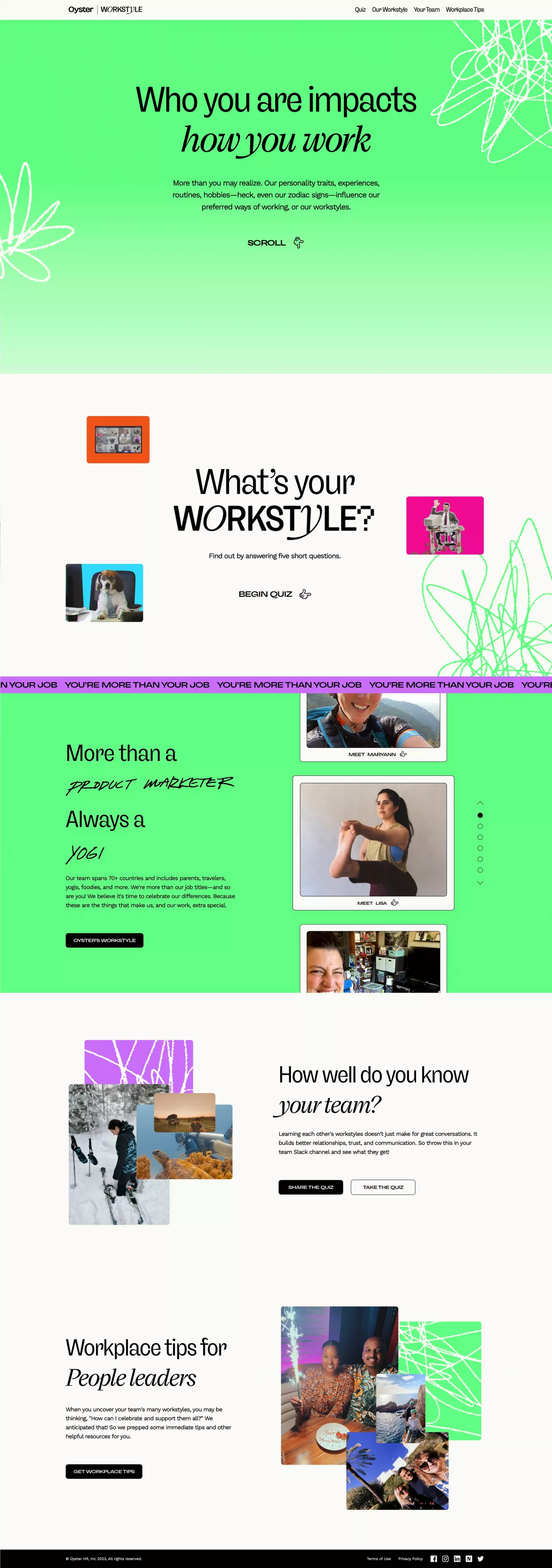 Workstyles in the Workplace other page screenshot showcasing HR and Tech design