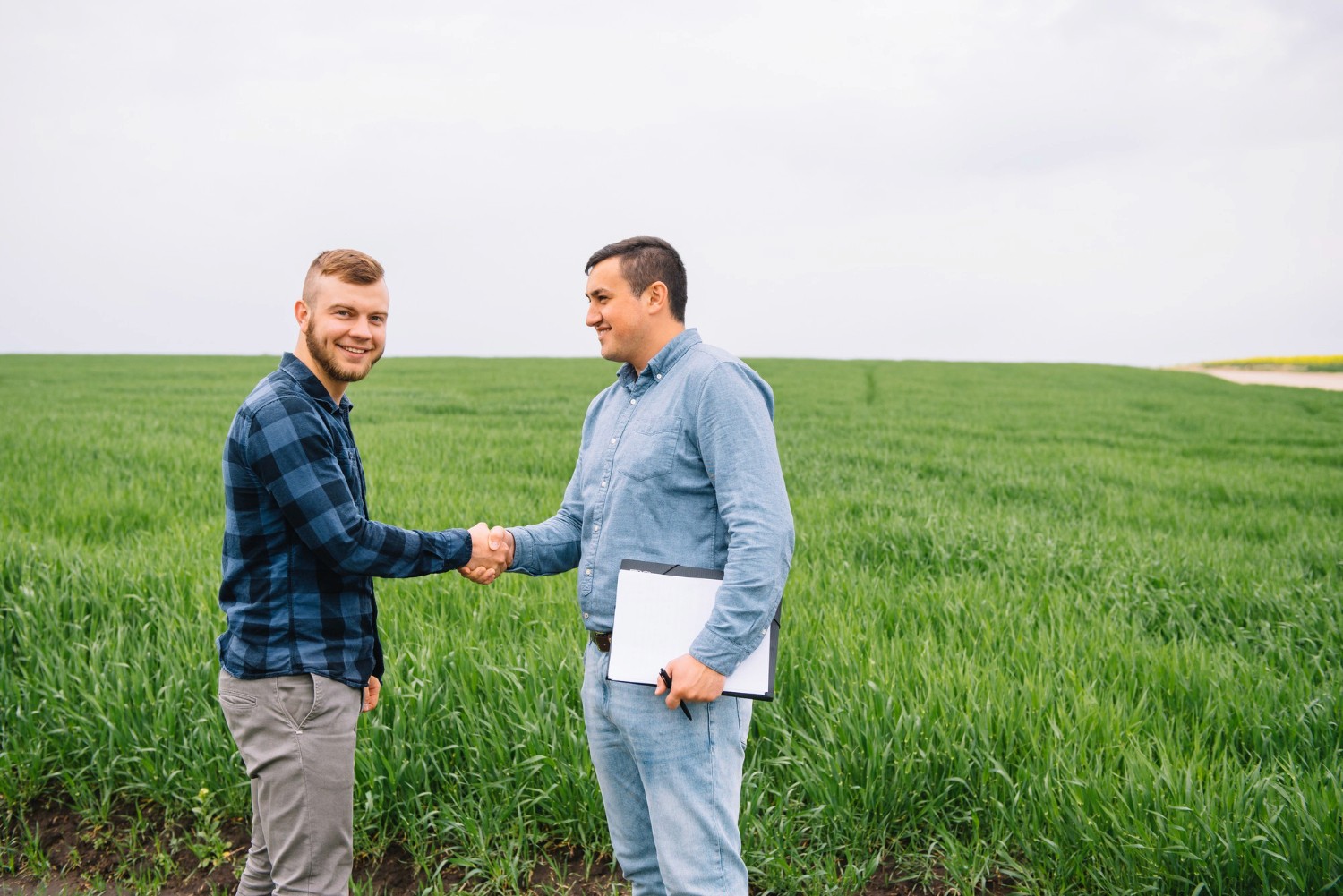 man buying farmland