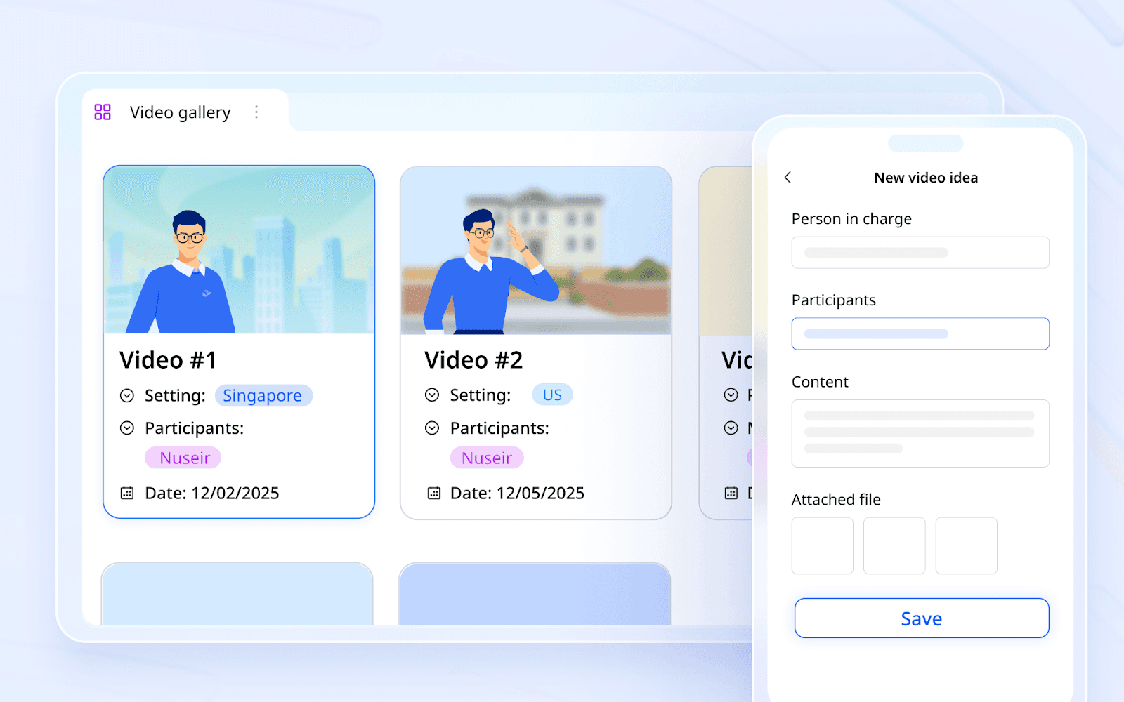 Form on a mobile and gallery view on a desktop