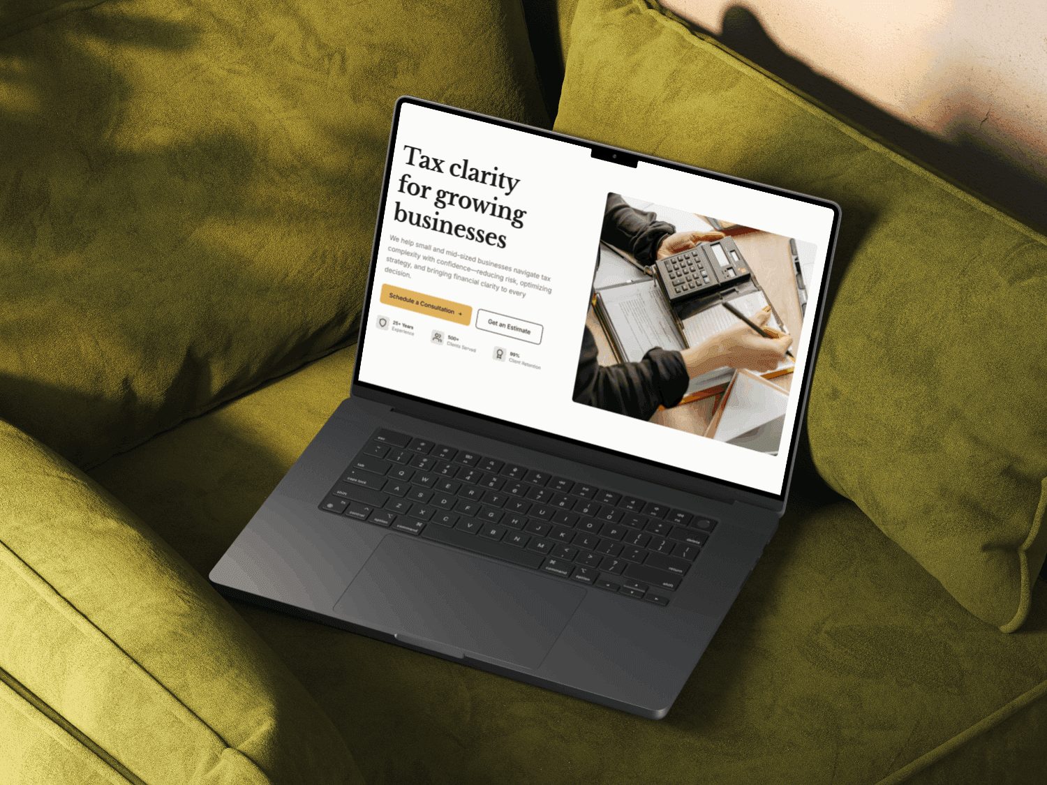 Financial consulting business website built in Framer for lead generation