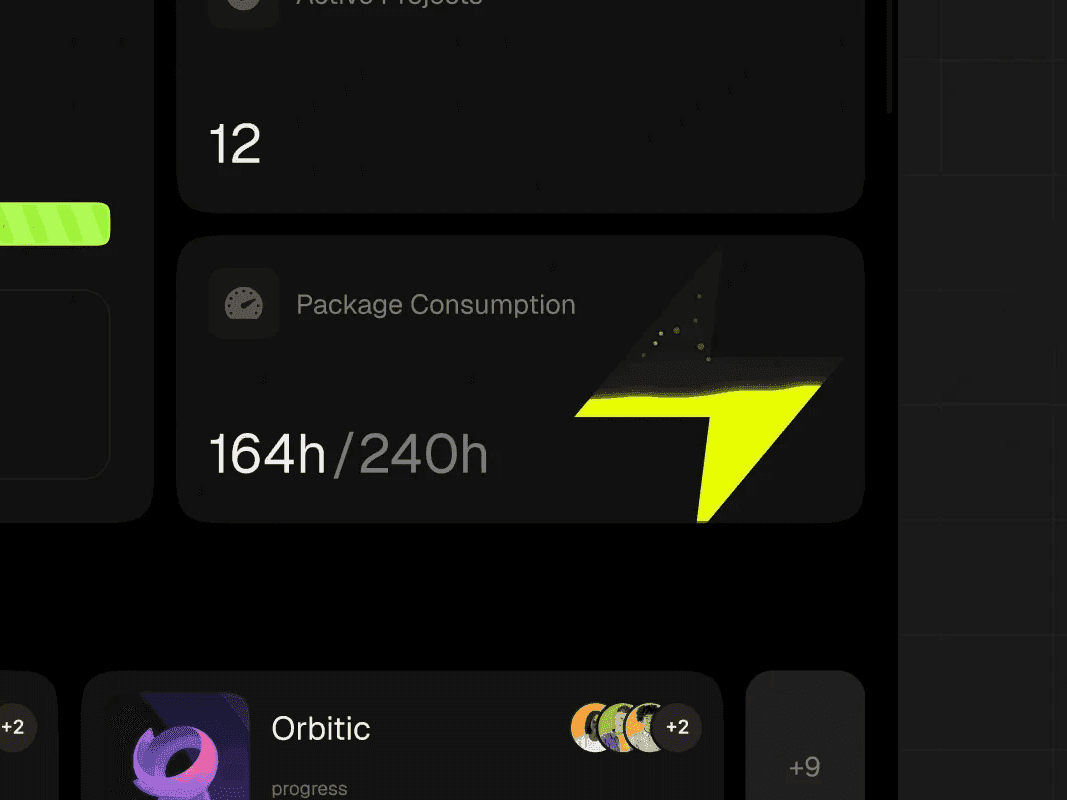 Uxability service catalog showing package consumption metrics
