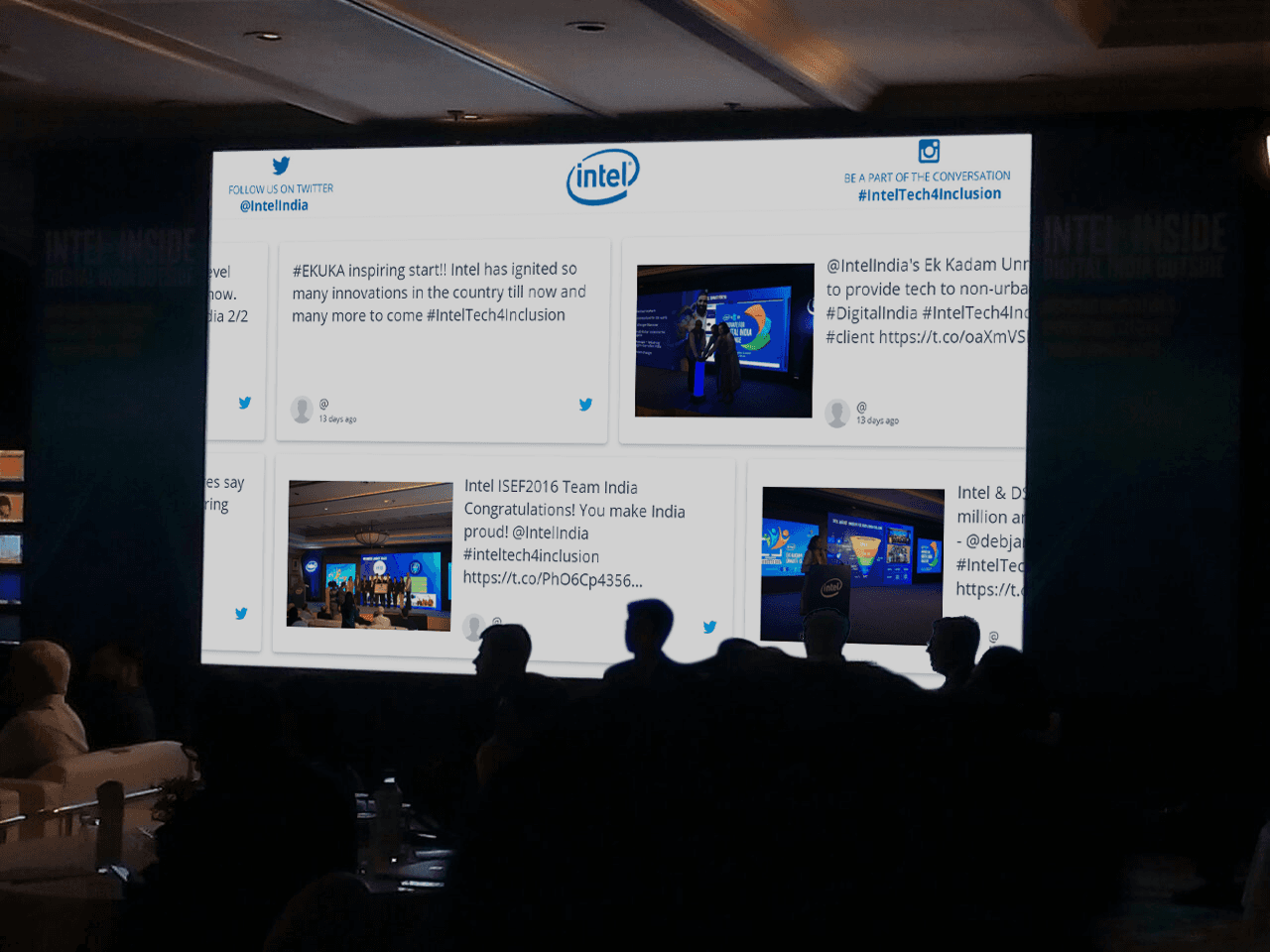 intel conference hashtag wall