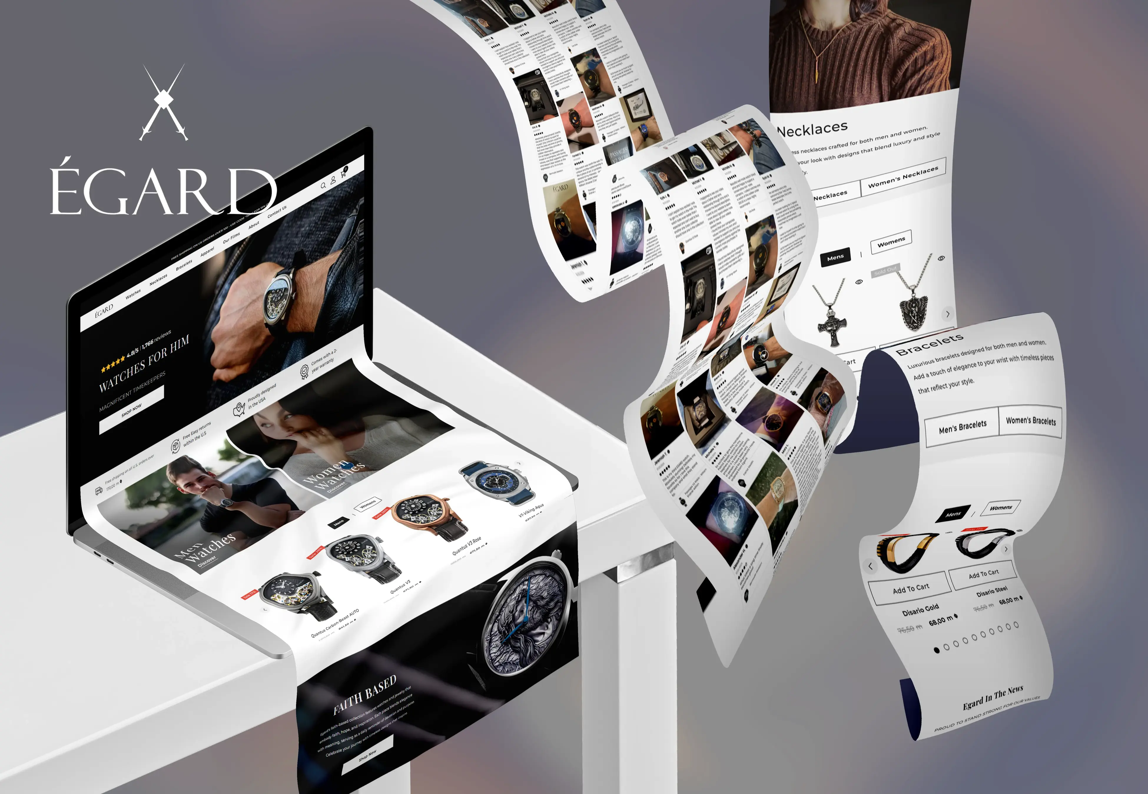 UX/UI design for a Shopify website selling luxury watches